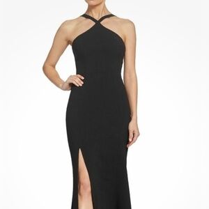 Dress The Population  Womens Medium Brianna  Maxi Gown Criss Cross Formal